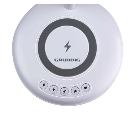 Grundig - LED επιτραπέζιο φωτιστικό με ασύρματη φόρτιση και ηχείο 3σε1 LED/15W/5V