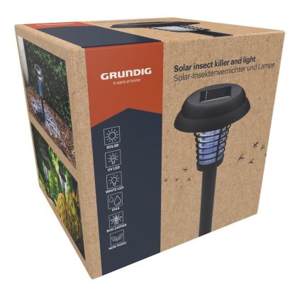 Grundig - Ηλιακό LED φωτιστικό και παγίδα εντόμων (UV LED) 1xAA 600 mAh IPX4