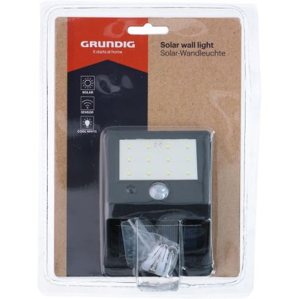 Grundig - Ηλιακό επιτοίχιο φωτιστικό LED με αισθητήρα κίνησης LED/1,2V 600 mAh IP44
