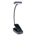 Grundig - Επαναφορτιζόμενο επιτραπέζιο LED φωτιστικό με σφιγκτήρα, LED/5V 400 mAh, μαύρο
