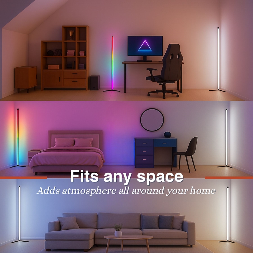 Grundig - Επιδαπέδιο φωτιστικό LED RGBW ρυθμιζόμενης έντασης LED/6W/230V + τηλεχειριστήριο