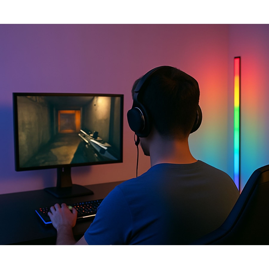 Grundig - Επιδαπέδιο φωτιστικό LED RGBW ρυθμιζόμενης έντασης LED/6W/230V + τηλεχειριστήριο