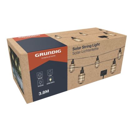 Grundig - Ηλιακά λαμπάκια LED 10xLED 3,8m IP44 θερμό λευκό