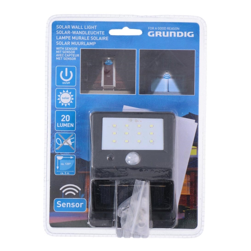 Grundig - Ηλιακό φωτιστικό LED με αισθητήρα 1xLED/0,25W/1xAA 600 mAh