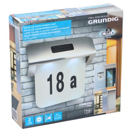 Grundig - Ηλιακός φωτιζόμενος αριθμός σπιτιού LED 1,2V