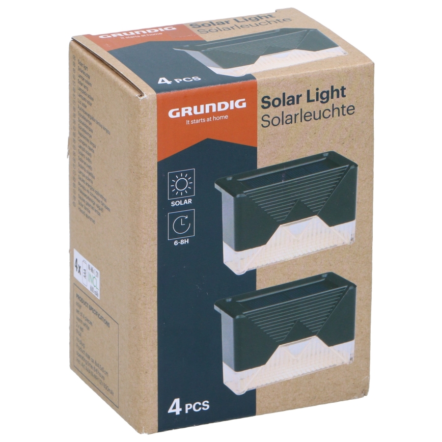 Grundig - ΣΕΤ 4x Ηλιακό φωτιστικό τοίχου LED LED/1,2V IP44