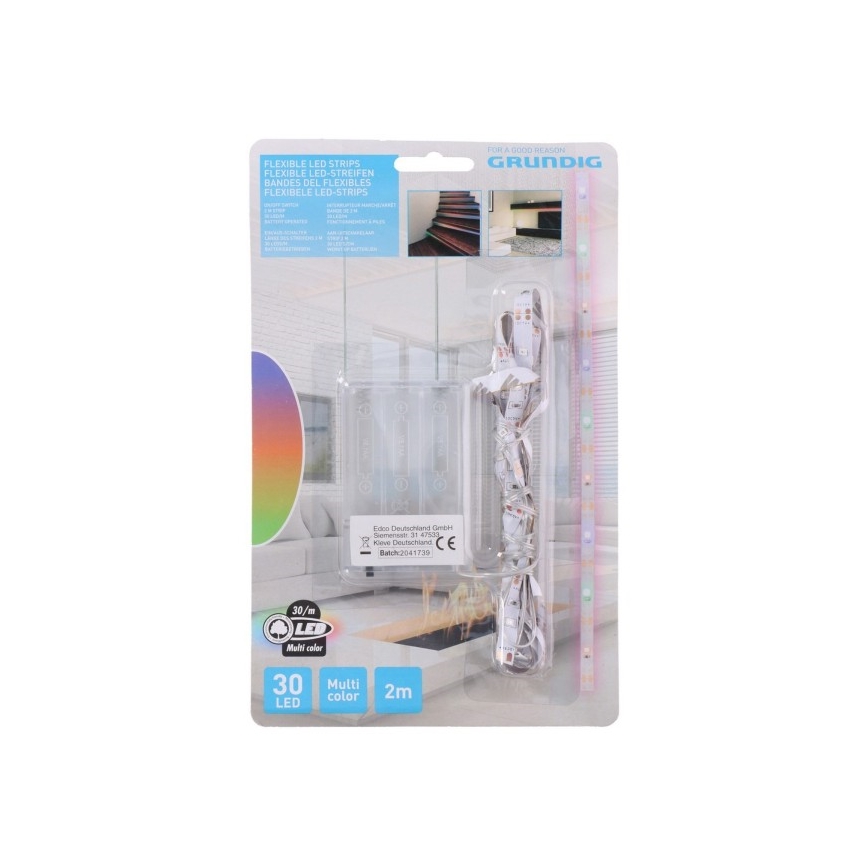 Grundig - Ταινία LED 2m LED/3xAA πολύχρωμα