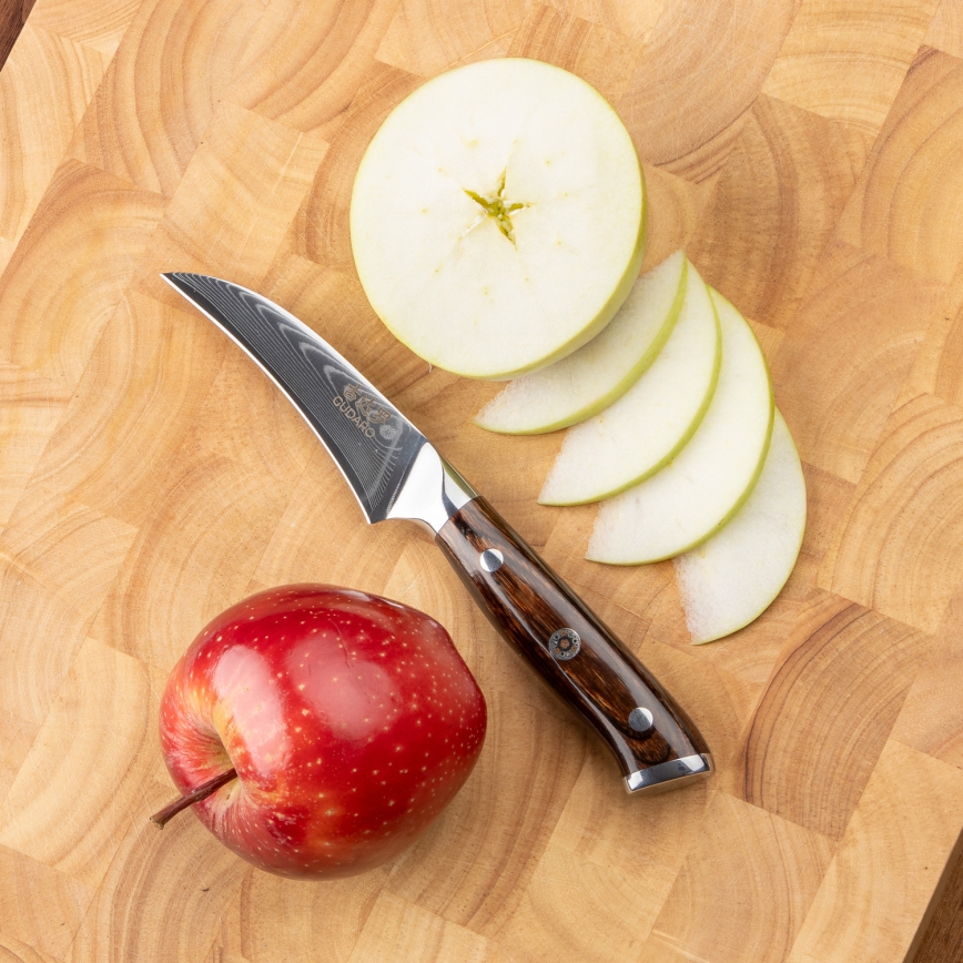 Gudaro - ΣΕΤ 2x δαμασκηνό Santoku μαχαίρι FENG 7,5, 67 στρώσεις χάλυβα, μήκος 18 cm + 1x ΔΩΡΕΑΝ δαμασκηνό μαχαίρι για φρούτα FENG 3,5, 67 στρώσεις χάλυβα, μήκος 9,5 cm