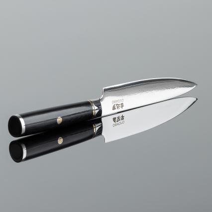 Gudaro - Σετ 3x μαχαιριών κουζίνας από δαμασκηνό χάλυβα AKIRO + μαγνητική βάση