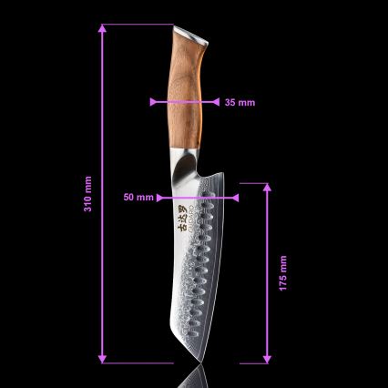 Gudaro - Σετ 5 τεμαχίων μαχαιριών κουζίνας από δαμασκηνό ατσάλι TAKUMI + μαγνητική βάση