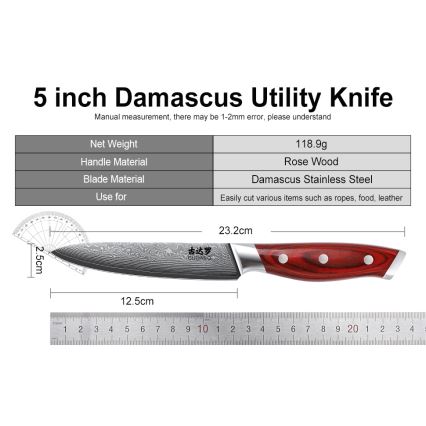 Gudaro - Σετ 7 μαχαιριών κουζίνας KENSHO με βάση, από ξύλο ακακίας