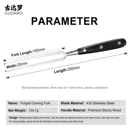 Gudaro - Πιρούνι κουζίνας MIYABI μαύρο/pakkawood