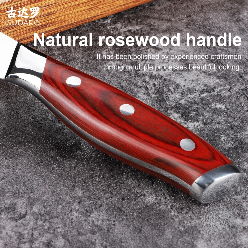 Gudaro - Δαμασκηνό μαχαίρι γενικής χρήσης KENSHO 5, 67 στρώσεις ατσαλιού, μήκος 12,5 cm