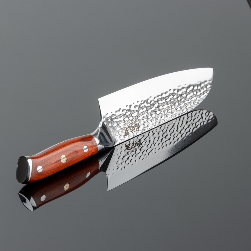 Gudaro - Δαμασκηνό μαχαίρι κουζίνας Santoku MIYABI 7, 67 στρώσεις ατσαλιού, μήκος 17,5 εκ.