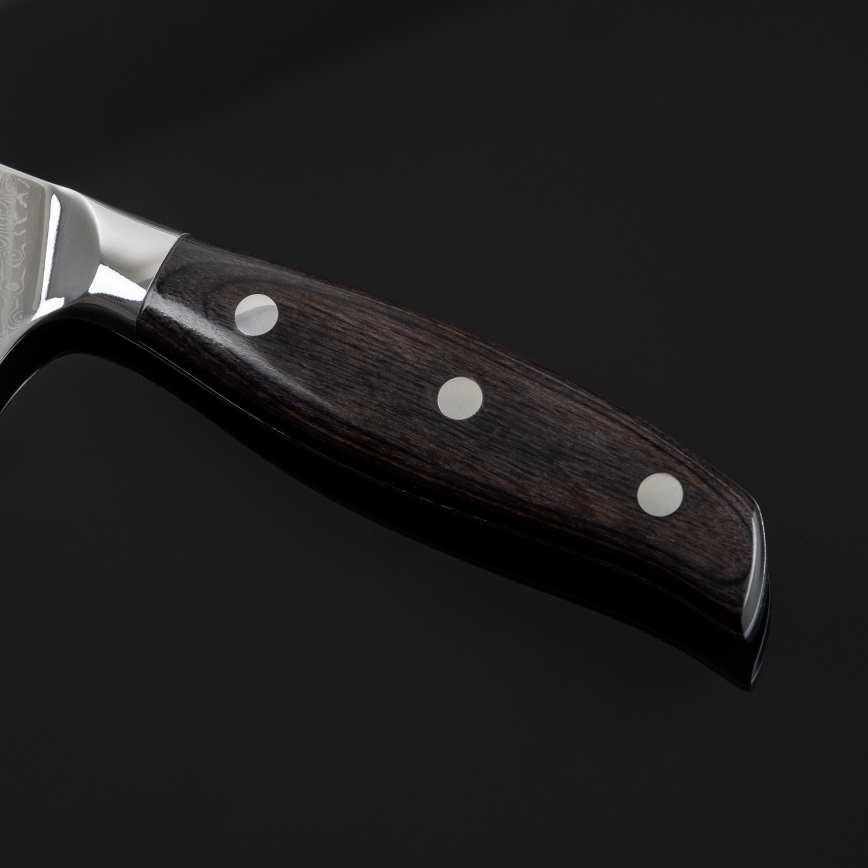 Gudaro - Μαχαίρι κουζίνας Santoku SHIRO 7, από δαμασκηνό χάλυβα 67 στρώσεων, μήκος 17,5 cm