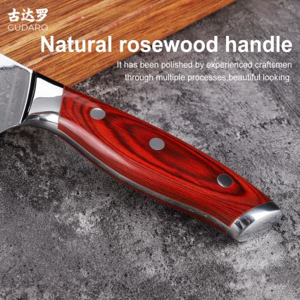 Gudaro - Δαμασκηνό μαχαίρι χασάπη KENSHO 6,5, 67 στρώσεις ατσαλιού, μήκος 16,2 εκ.