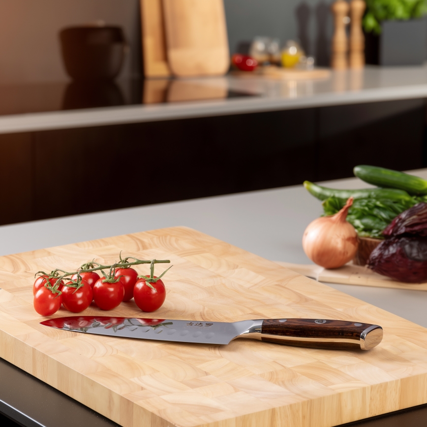 Gudaro - Μαχαίρι κουζίνας Santoku FENG 7,5, από Δαμασκηνό ατσάλι 67 στρώσεων, μήκος 18 cm