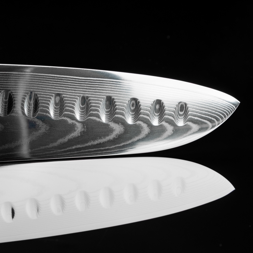 Gudaro - Μαχαίρι κουζίνας Santoku FENG 7,5, από Δαμασκηνό ατσάλι 67 στρώσεων, μήκος 18 cm