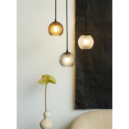Halo Design 718368 - Κρεμαστό φωτιστικό με καλώδιο NOBB 1xE27/40W/230V διάμ. 22 εκ. καπνιστό καφέ