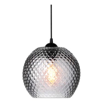Halo Design 718443 - Κρεμαστό φωτιστικό με καλώδιο NOBB 1xE27/40W/230V διάμ. 22 cm καπνιστό γκρι