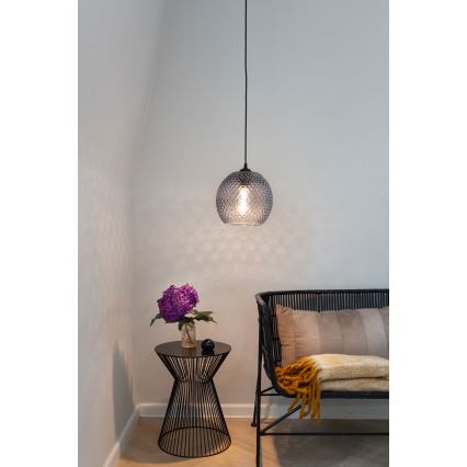 Halo Design 718443 - Κρεμαστό φωτιστικό με καλώδιο NOBB 1xE27/40W/230V διάμ. 22 cm καπνιστό γκρι