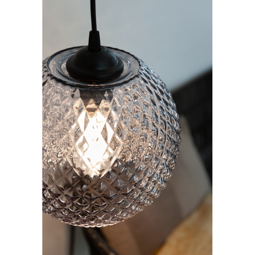 Halo Design 718443 - Κρεμαστό φωτιστικό με καλώδιο NOBB 1xE27/40W/230V διάμ. 22 cm καπνιστό γκρι