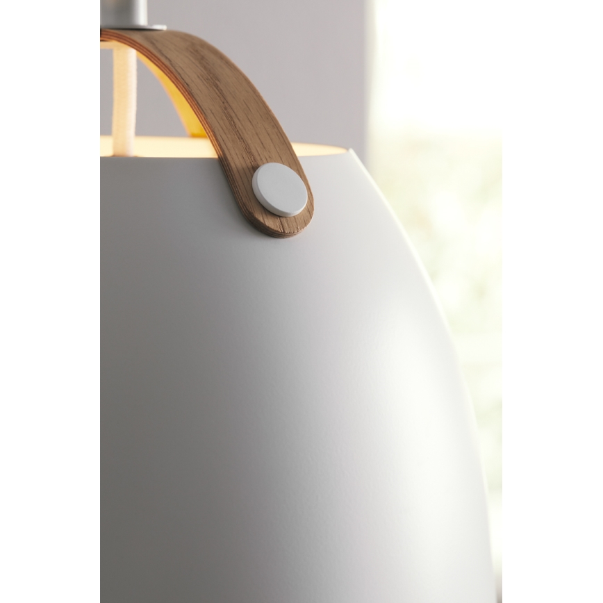 Halo Design 734870 - Κρεμαστό φωτιστικό με καλώδιο OSLO 1xE27/40W/230V διάμ. 40 εκ. λευκό/δρυς