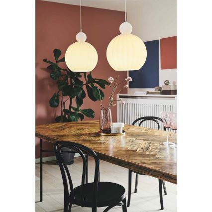 Halo Design 737321 - Κρεμαστό φωτιστικό με καλώδιο BALL BALL 1xE27/40W/230V Ø 32 cm λευκό