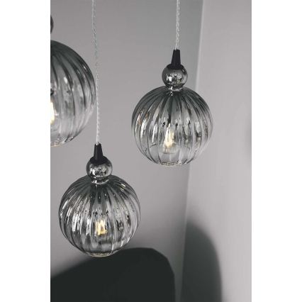 Halo Design 737338 - Κρεμαστό φωτιστικό με καλώδιο BALL BALL 1xE27/40W/230V Ø 32 cm καπνιστό γκρι