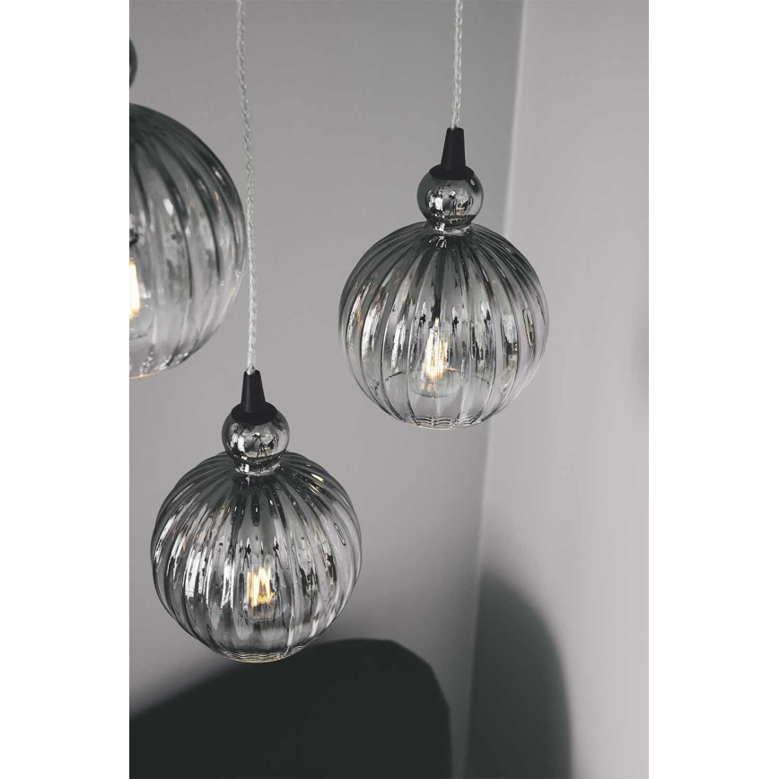 Halo Design 737338 - Κρεμαστό φωτιστικό με καλώδιο BALL BALL 1xE27/40W/230V Ø 32 cm καπνιστό γκρι