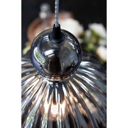 Halo Design 737338 - Κρεμαστό φωτιστικό με καλώδιο BALL BALL 1xE27/40W/230V Ø 32 cm καπνιστό γκρι