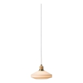 Halo Design 744091 - Κρεμαστό φωτιστικό με καλώδιο PARIS 1xE14/40W/230V Ø 24 cm εκρού/ορείχαλκος/δρυς