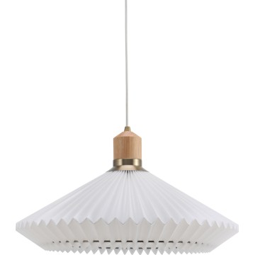 Halo Design 744268 - Κρεμαστό φωτιστικό PARIS με καλώδιο 1xE27/60W/230V διάμ. 56 εκ. λευκό/ορείχαλκος/δρυς