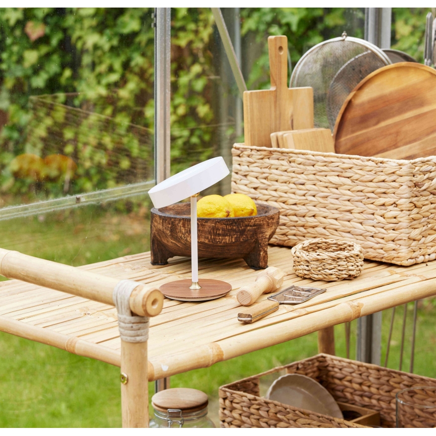 Halo Design 745760 - Ρυθμιζόμενο επαναφορτιζόμενο επιτραπέζιο φωτιστικό LED ON THE MOVE LED/2,5W/4000 mAh λευκό/ξύλο