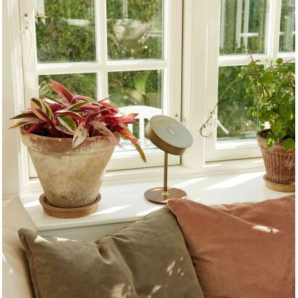 Halo Design 745784 - Ρυθμιζόμενη επαναφορτιζόμενη επιτραπέζια LED λάμπα ON THE MOVE LED/2,5W/4000 mAh ορείχαλκος/ξύλο