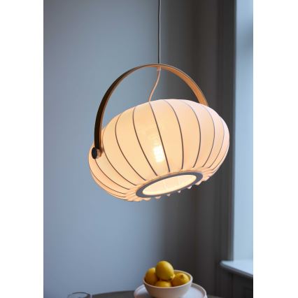 Halo Design 746347 - Κρεμαστό φωτιστικό με καλώδιο DC 1xE27/40W/230V διάμ. 40 cm λευκό/δρυς