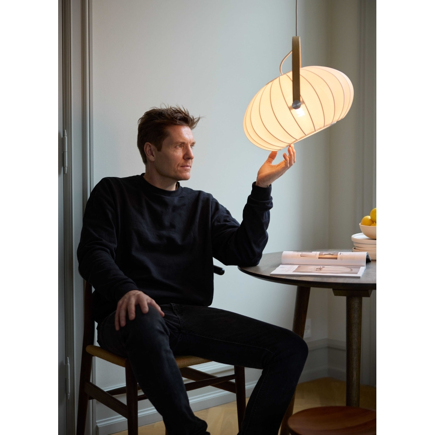 Halo Design 746347 - Κρεμαστό φωτιστικό με καλώδιο DC 1xE27/40W/230V διάμ. 40 cm λευκό/δρυς