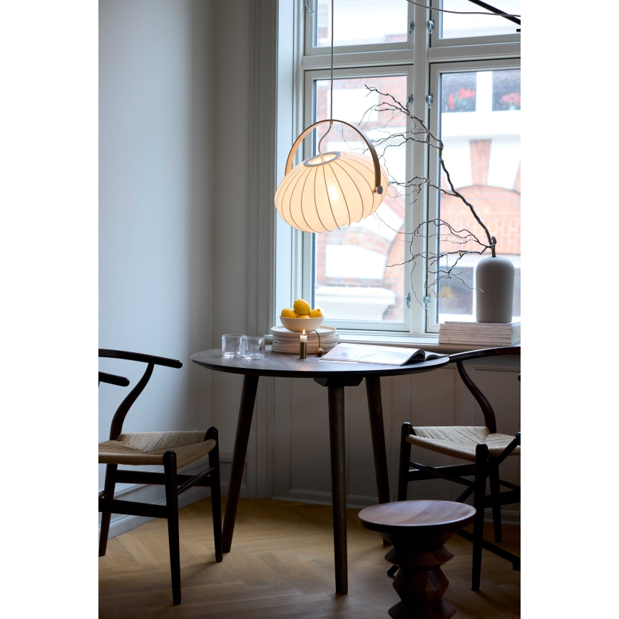 Halo Design 746347 - Κρεμαστό φωτιστικό με καλώδιο DC 1xE27/40W/230V διάμ. 40 cm λευκό/δρυς