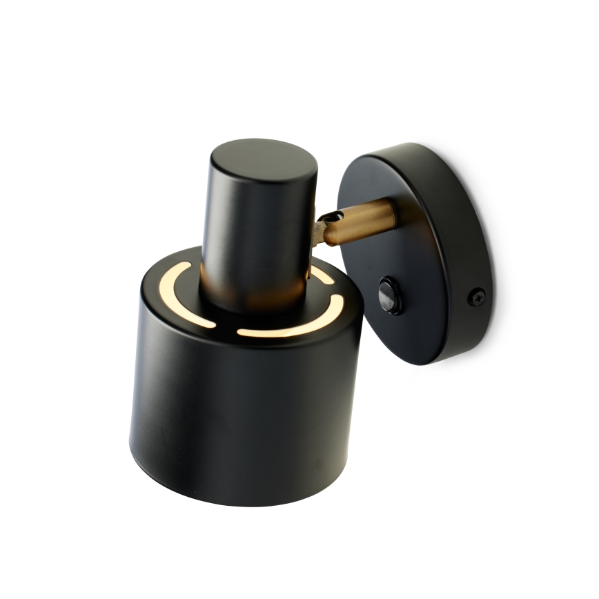 Halo Design 746880 - Επιτοίχιο σποτ VOGUE 1xE27/40W/230V μαύρο/ορείχαλκος