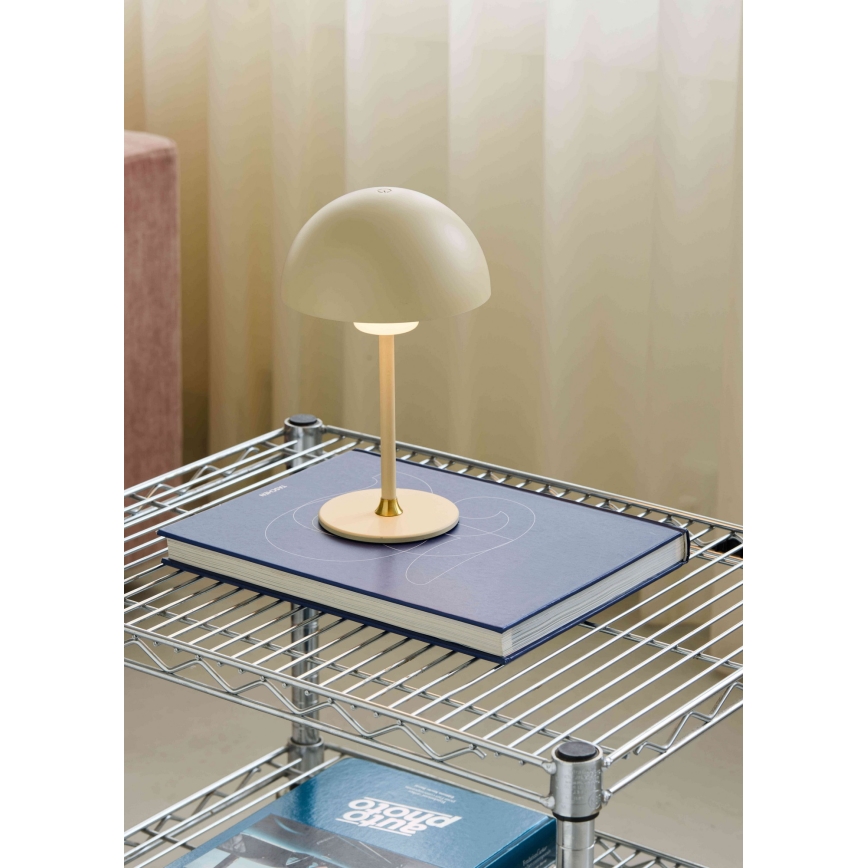 Halo Design 747597 - Επαναφορτιζόμενο επιτραπέζιο φωτιστικό LED με ρύθμιση φωτεινότητας MOON LIGHT LED/2,7W/2600 mAh σε κρεμ απόχρωση