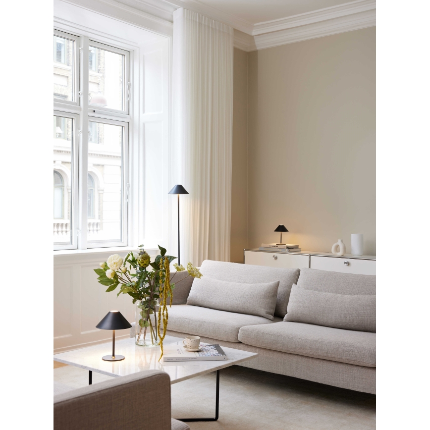 Halo Design 800803 - Ρυθμιζόμενη εξωτερική επαναφορτιζόμενη επιτραπέζια LED λάμπα HYGGE LED/3W/4000 mAh IP54 μαύρη