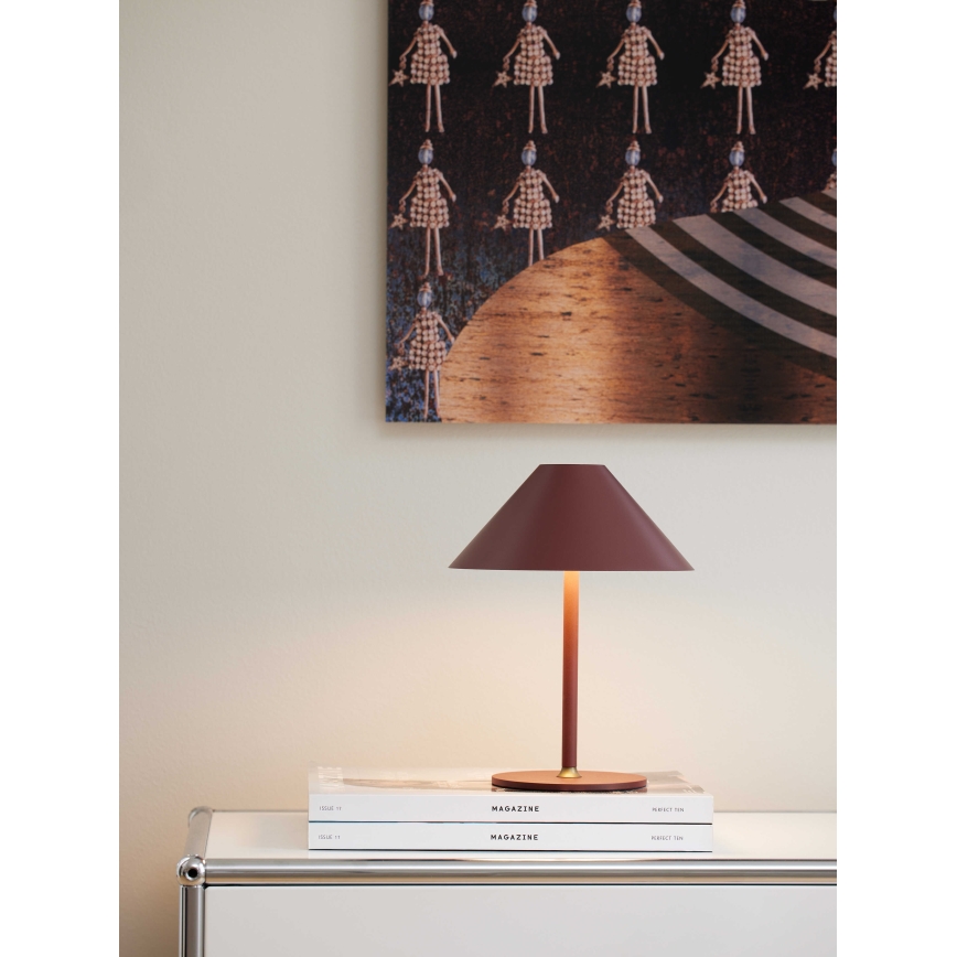 Halo Design 800834 - Ρυθμιζόμενη υπαίθρια επαναφορτιζόμενη επιτραπέζια λάμπα HYGGE LED/3W/4000 mAh IP54 βυσσινί