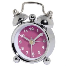 Hama - Επιτραπέζιο ρολόι με ξυπνητήρι 1xLR44/LR1130 χρώμιο/ροζ
