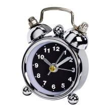 Hama - Επιτραπέζιο ρολόι ξυπνητήρι 1xLR44/LR1130 χρώμιο/μαύρο
