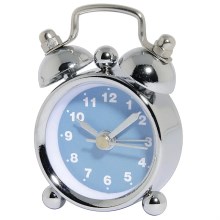 Hama - Επιτραπέζιο ρολόι ξυπνητήρι 1xLR44/LR1130 χρώμιο/μπλε