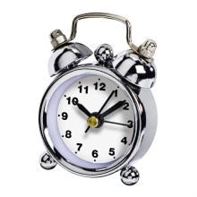 Hama - Επτραπέζιο ρολόι ξυπνητήρι 1xLR44/LR1130 χρώμιο/λευκό