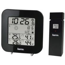 Hama - Μετεωρολογικός σταθμός με οθόνη LCD και ξυπνητήρι 2xAA μαύρο