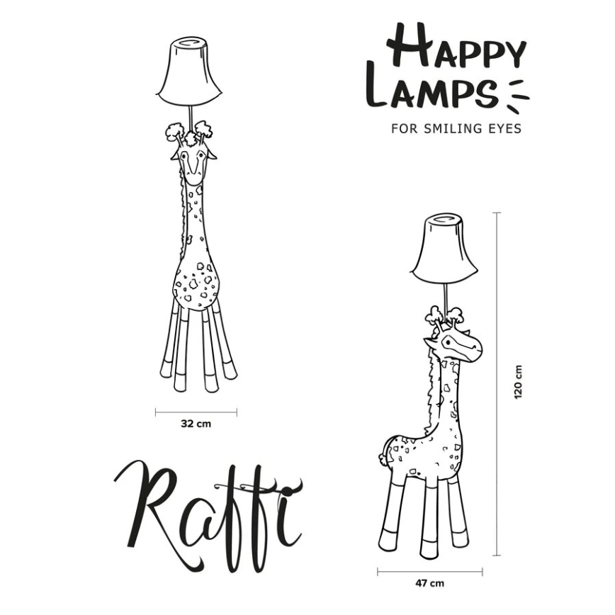 Happy Lamps - LED Παιδική επιδαπέδια λάμπα RAFFI LED/5,4W/230V καμηλοπάρδαλη