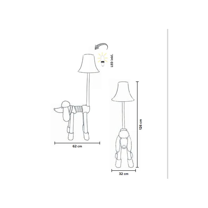 Happy Lamps - LED Παιδική επιδαπέδια λάμπα BELLO LED/5,4W/230V κανίς