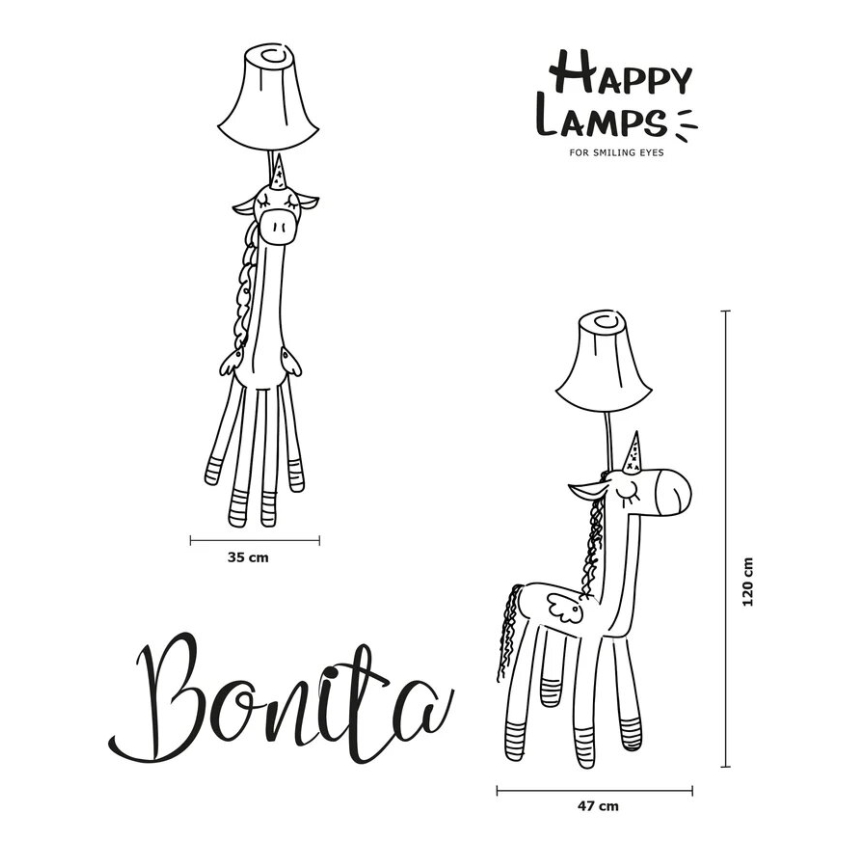Happy Lamps - LED Παιδική επιδαπέδια λάμπα BONITA LED/5,4W/230V μονόκερος